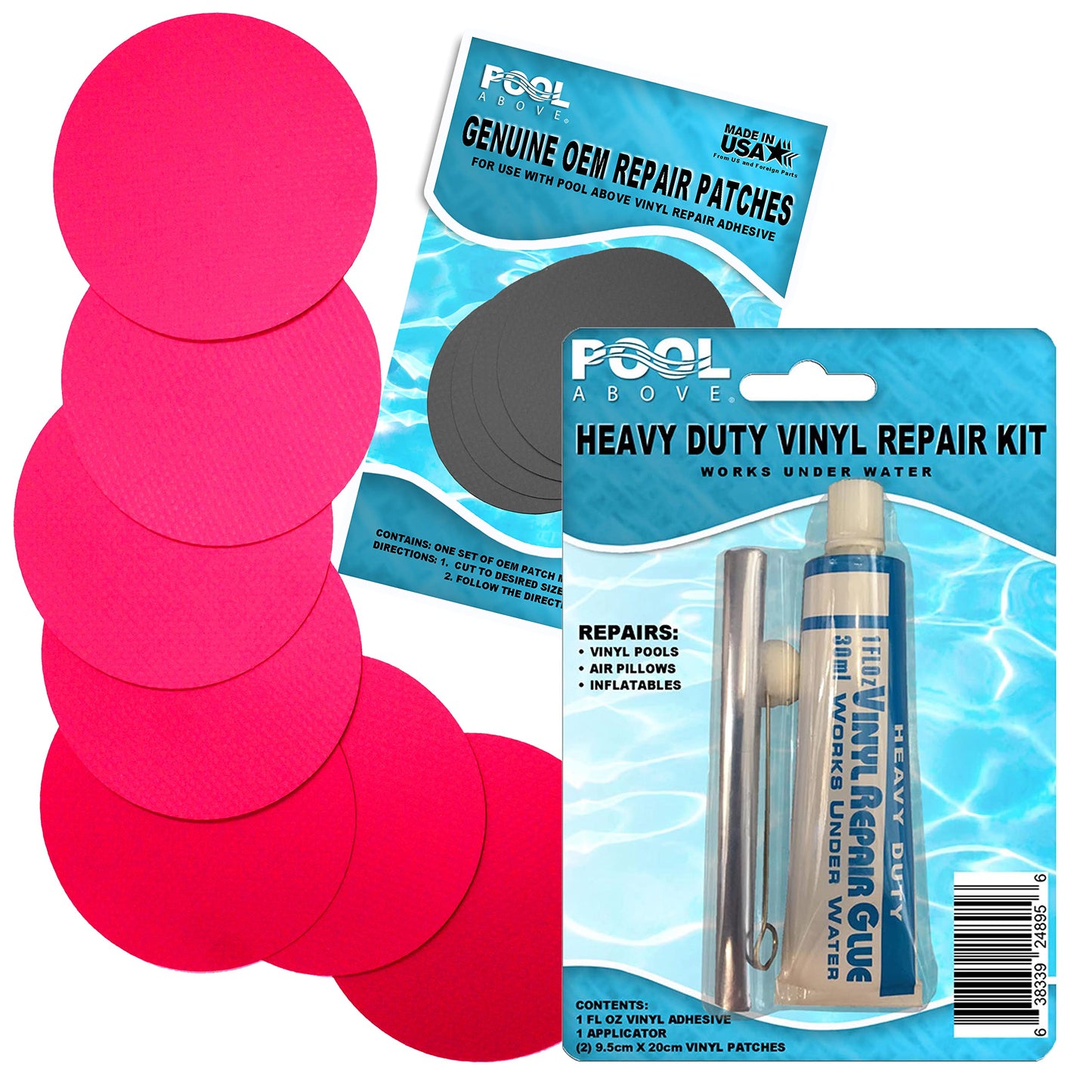 Repair Kit for Easy Set, Fast Set, Frame Set Pool Liner | Vinyl Patches and Glue