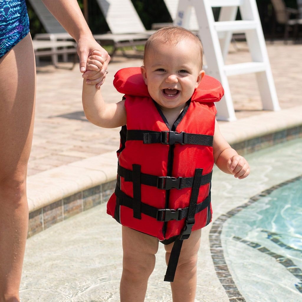 Bradley Infant Baby Life Jacket Vest | US Coast Guard Type III High Visibility