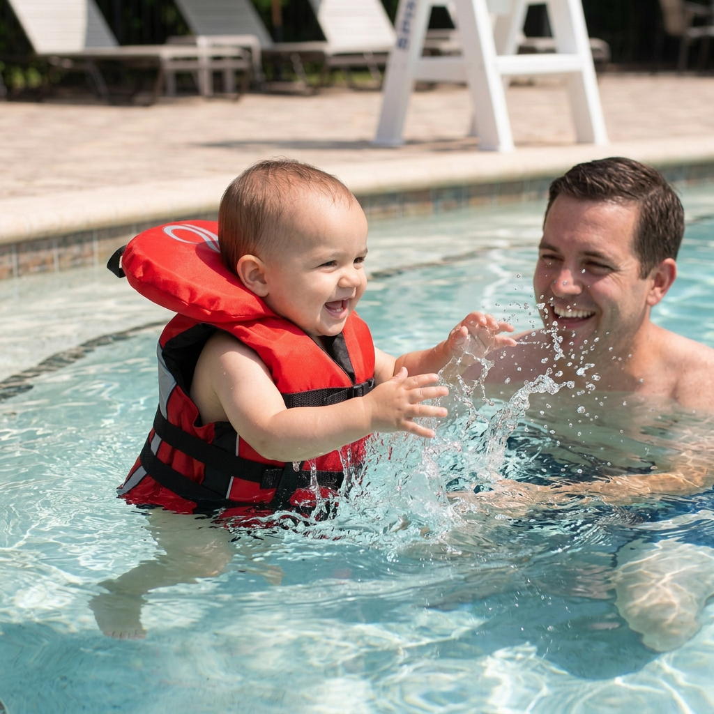 Bradley Infant Baby Life Jacket Vest | US Coast Guard Type III High Visibility