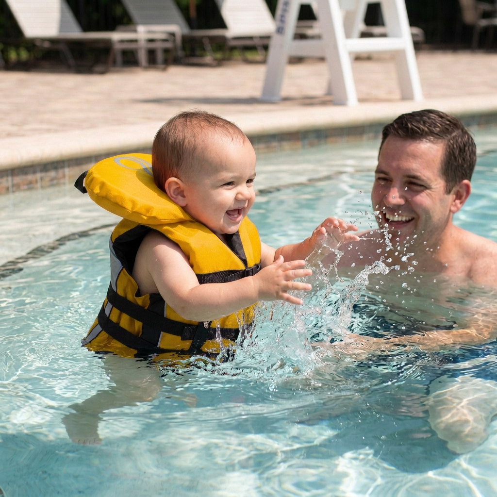 Bradley Infant Baby Life Jacket Vest | US Coast Guard Type III High Visibility