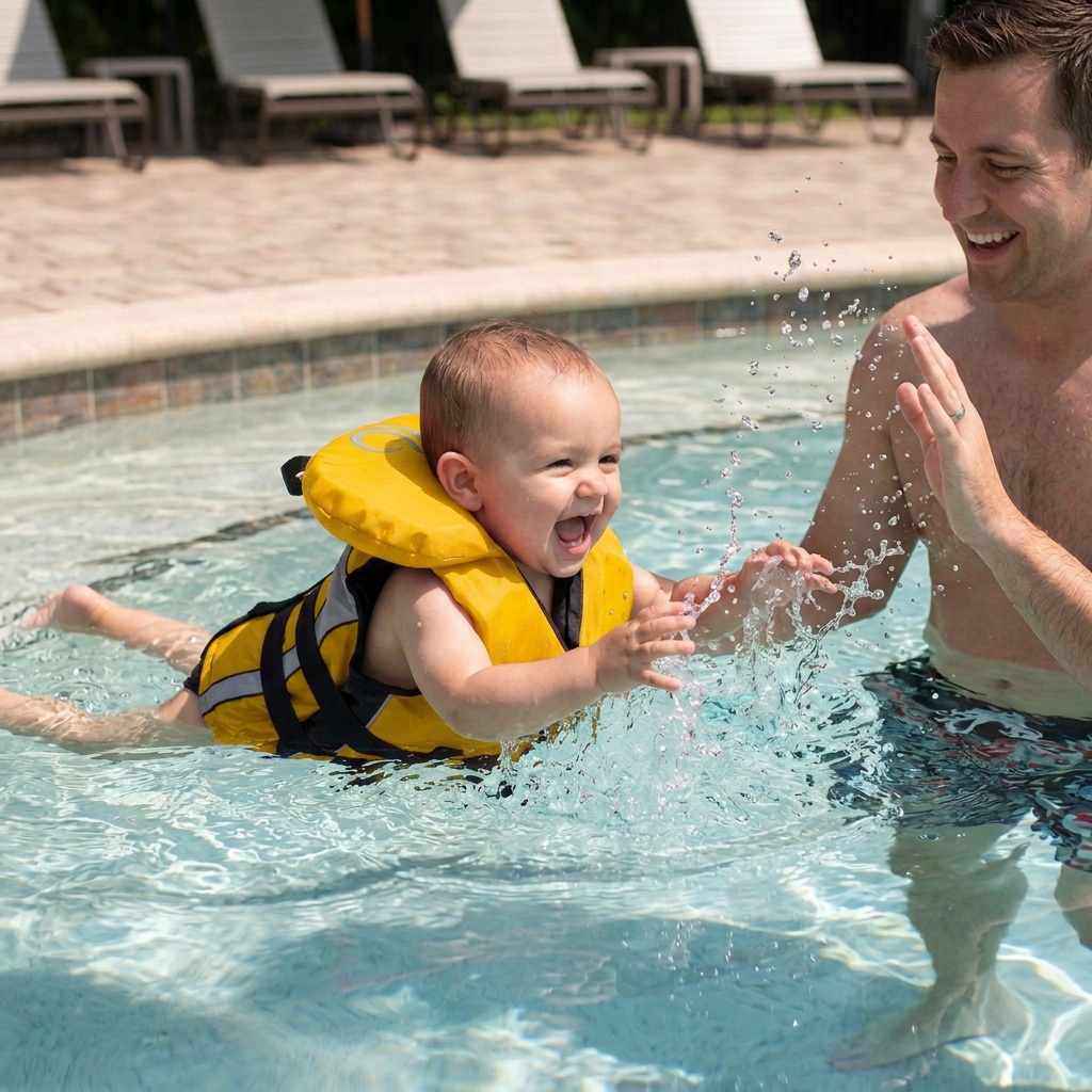 Bradley Infant Baby Life Jacket Vest | US Coast Guard Type III High Visibility