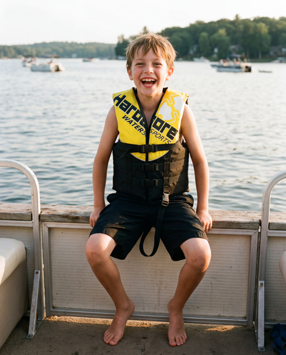 Hardcore USCG Type III Life Jacket PFD for Adults & Kids | Durable, Comfortable Ski Vest with Leg Strap for Watersports, Boating, Tubing & Enhanced Safety on the Water
