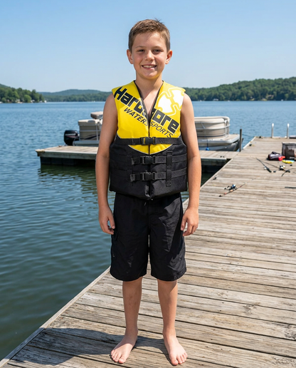 Hardcore Coast Guard Type III PFD for Youth Child Teen Adult; Life Vest Flotation Device; Life Jacket Paddle Vest for Big Kids, Jet ski, Wakeboard, Hardshell Kayak Life Jacket