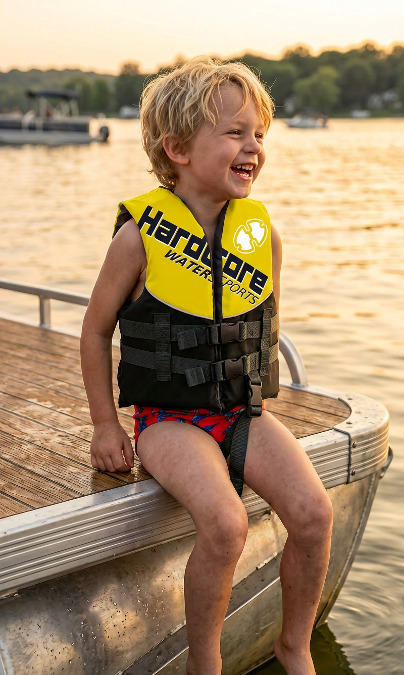 Hardcore Coast Guard Type III PFD for Youth Child Teen Adult; Life Vest Flotation Device; Life Jacket Paddle Vest for Big Kids, Jet ski, Wakeboard, Hardshell Kayak Life Jacket