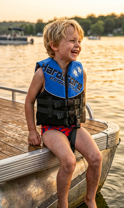 Hardcore Coast Guard Type III PFD for Youth Child Teen Adult; Life Vest Flotation Device; Life Jacket Paddle Vest for Big Kids, Jet ski, Wakeboard, Hardshell Kayak Life Jacket
