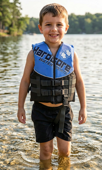 Hardcore Coast Guard Type III PFD for Youth Child Teen Adult; Life Vest Flotation Device; Life Jacket Paddle Vest for Big Kids, Jet ski, Wakeboard, Hardshell Kayak Life Jacket
