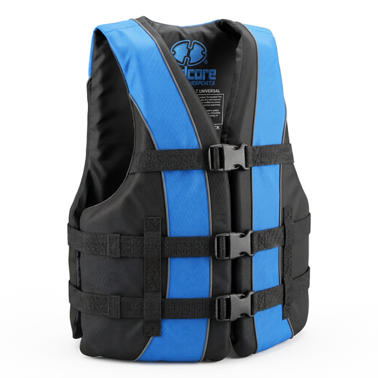 Hardcore Life Jacket Paddle Vest; Coast Guard Approved Type III PFD Life Vest Flotation Device; Jet ski, Wakeboard, Kayak; Ideal Extra Life Jacket for Your Pontoon Boat