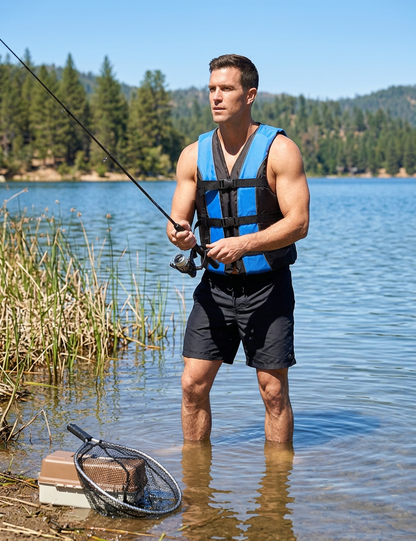 Hardcore Life Jacket Paddle Vest; Coast Guard Approved Type III PFD Life Vest Flotation Device; Jet ski, Wakeboard, Kayak; Ideal Extra Life Jacket for Your Pontoon Boat