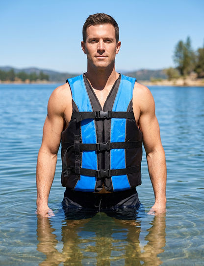 Hardcore life jacket paddle vest; Coast Guard approved Type III PFD life vest flotation device; Jet ski, wakeboard, kayak; Ideal extra life jacket for your pontoon boat w/ Leg Strap