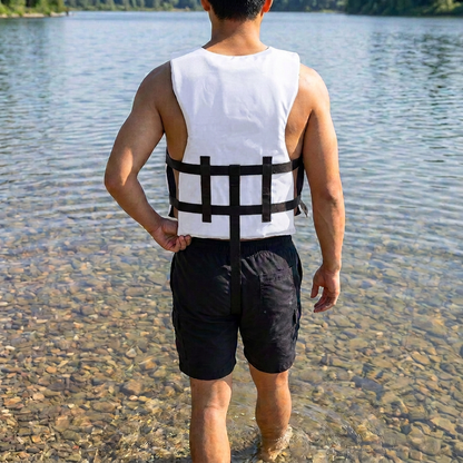 Hardcore life jacket paddle vest; Coast Guard approved Type III PFD life vest flotation device; Jet ski, wakeboard, kayak; Ideal extra life jacket for your pontoon boat w/ Leg Strap