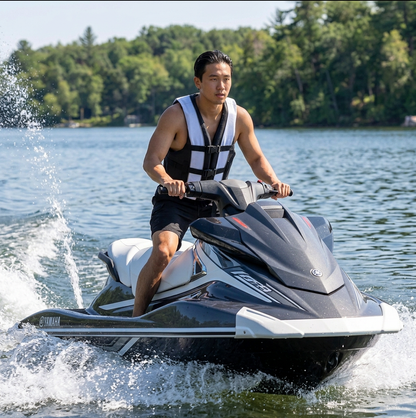 Hardcore life jacket paddle vest; Coast Guard approved Type III PFD life vest flotation device; Jet ski, wakeboard, kayak; Ideal extra life jacket for your pontoon boat w/ Leg Strap