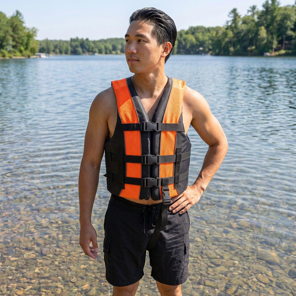 Hardcore life jacket paddle vest; Coast Guard approved Type III PFD life vest flotation device; Jet ski, wakeboard, kayak; Ideal extra life jacket for your pontoon boat w/ Leg Strap