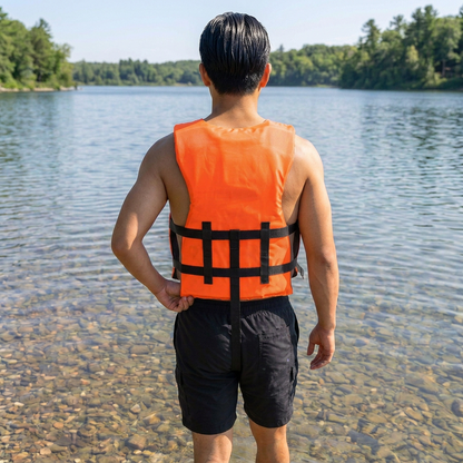 Hardcore life jacket paddle vest; Coast Guard approved Type III PFD life vest flotation device; Jet ski, wakeboard, kayak; Ideal extra life jacket for your pontoon boat w/ Leg Strap
