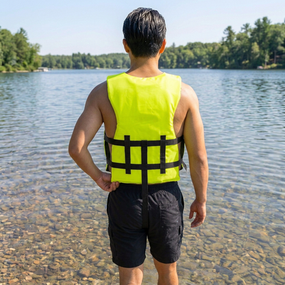 Hardcore life jacket paddle vest; Coast Guard approved Type III PFD life vest flotation device; Jet ski, wakeboard, kayak; Ideal extra life jacket for your pontoon boat w/ Leg Strap