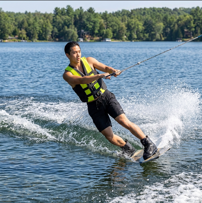 Hardcore life jacket paddle vest; Coast Guard approved Type III PFD life vest flotation device; Jet ski, wakeboard, kayak; Ideal extra life jacket for your pontoon boat w/ Leg Strap