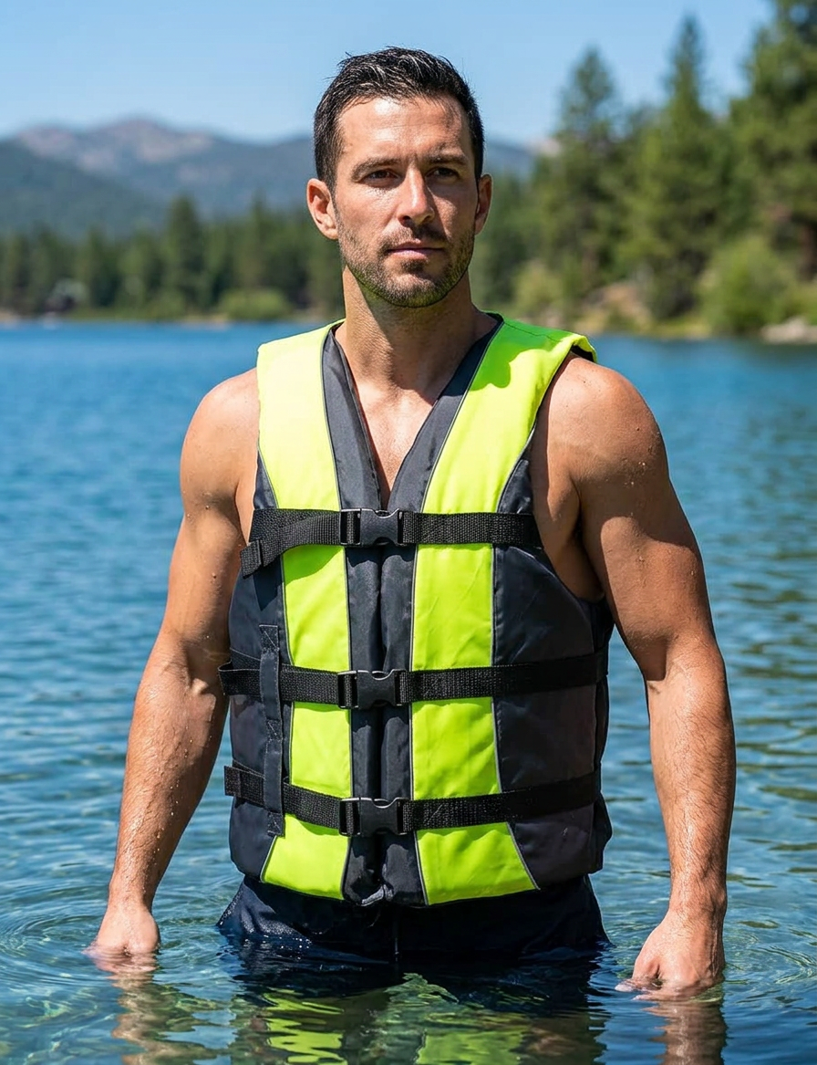 Hardcore life jacket paddle vest; Coast Guard approved Type III PFD life vest flotation device; Jet ski, wakeboard, kayak; Ideal extra life jacket for your pontoon boat w/ Leg Strap