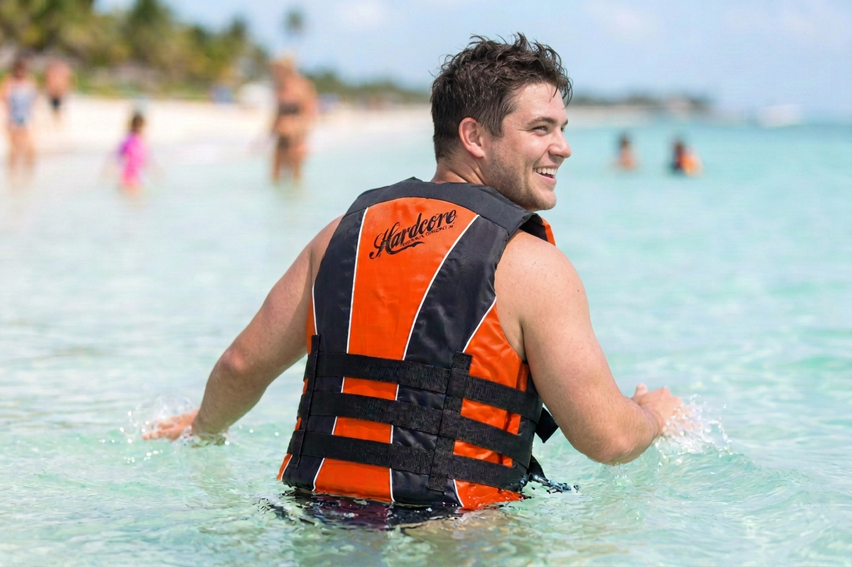 Hardcore Water Sports Premium Neo/Poly Life Jacket | USCG Approved Type III Life Vest for Waterskiing, Boating, Wakeboarding, Canoeing, Tubing