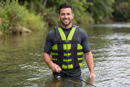 Hardcore Water Sports Premium Neo/Poly Life Jacket | USCG Approved Type III Life Vest for Waterskiing, Boating, Wakeboarding, Canoeing, Tubing