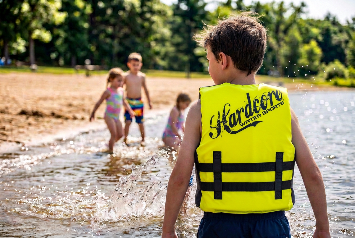 Hardcore Water Sports Premium Neo/Poly Life Jacket | USCG Approved Type III Life Vest for Waterskiing, Boating, Wakeboarding, Canoeing, Tubing