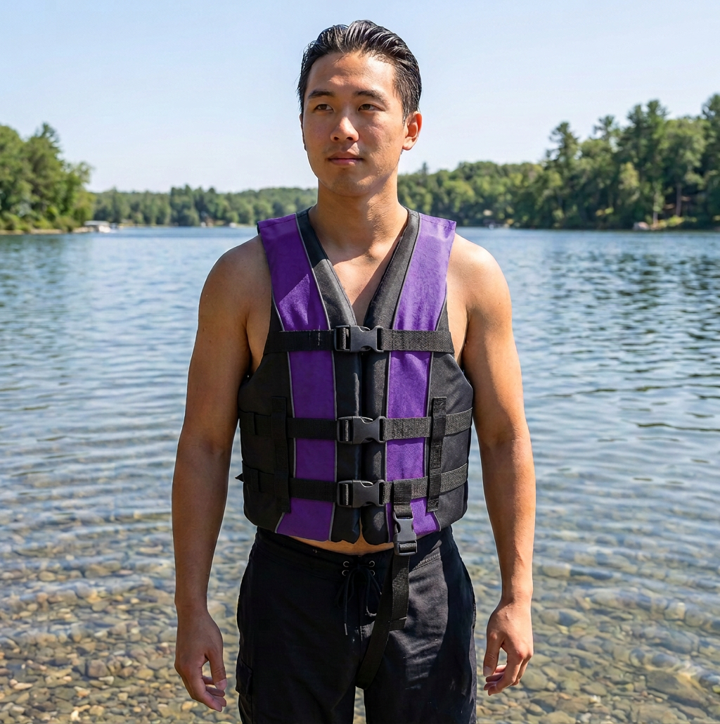 Hardcore life jacket paddle vest; Coast Guard approved Type III PFD life vest flotation device; Jet ski, wakeboard, kayak; Ideal extra life jacket for your pontoon boat w/ Leg Strap