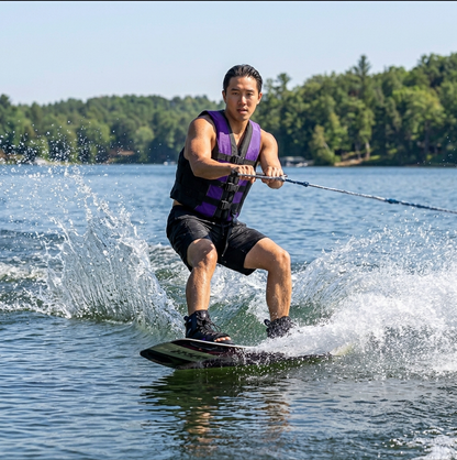 Hardcore life jacket paddle vest; Coast Guard approved Type III PFD life vest flotation device; Jet ski, wakeboard, kayak; Ideal extra life jacket for your pontoon boat w/ Leg Strap