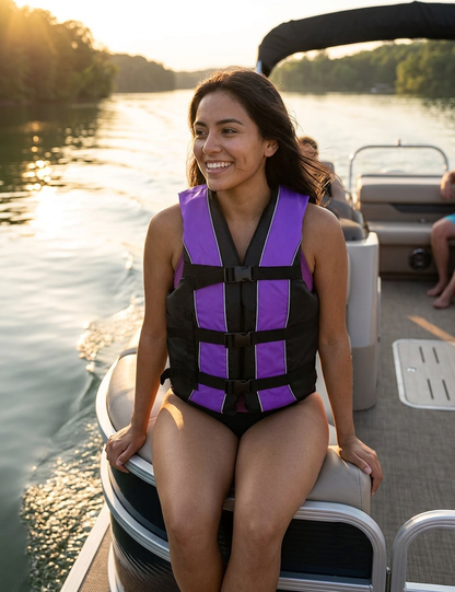 Hardcore life jacket paddle vest; Coast Guard approved Type III PFD life vest flotation device; Jet ski, wakeboard, kayak; Ideal extra life jacket for your pontoon boat w/ Leg Strap