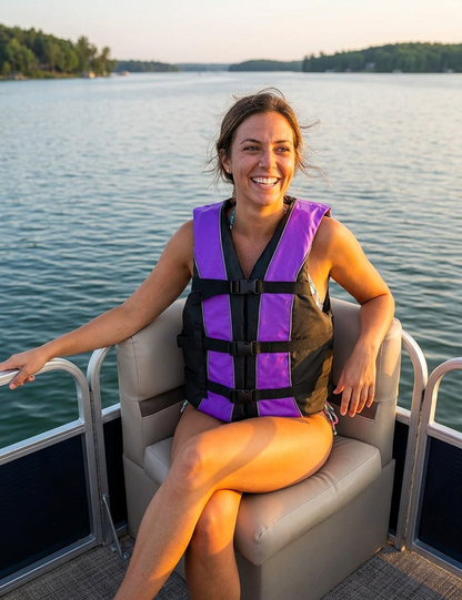 Hardcore life jacket paddle vest; Coast Guard approved Type III PFD life vest flotation device; Jet ski, wakeboard, kayak; Ideal extra life jacket for your pontoon boat w/ Leg Strap