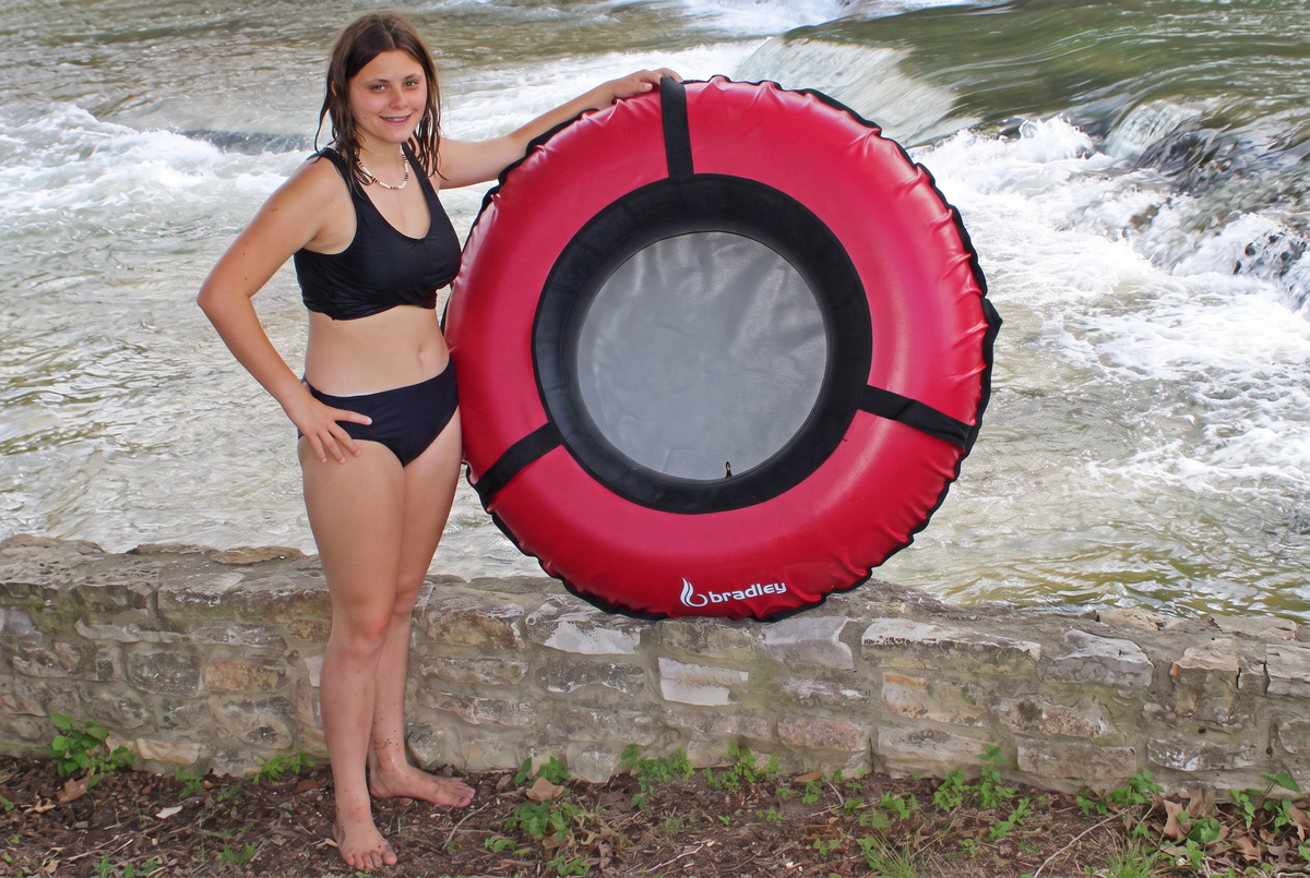 Pack of three Bradley heavy duty tubes for floating the river; Whitewater water tube; Rubber inner tube with cover for river floating; Linking tubes for floating the river; river raft tube