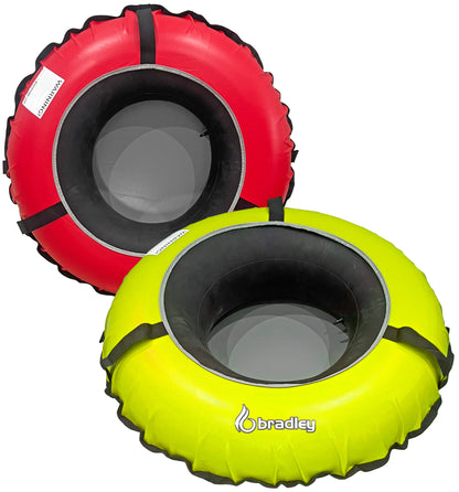 Pack of two Bradley heavy duty tubes for floating the river; Whitewater water tube; Rubber inner tube with cover for river floating; Linking tandem river tubes; river raft tube