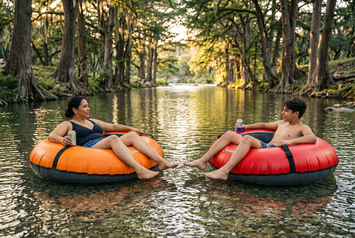 Pack of two Bradley heavy duty tubes for floating the river; Whitewater water tube; Rubber inner tube with cover for river floating; Linking tandem river tubes; river raft tube