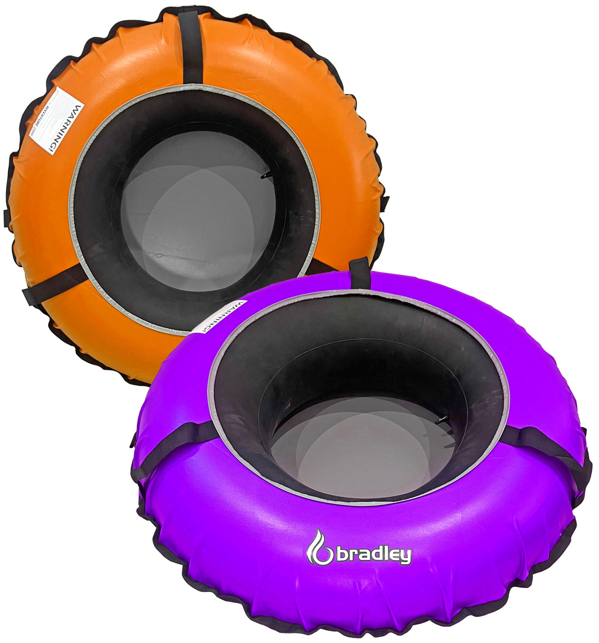 Pack of two Bradley heavy duty tubes for floating the river; Whitewater water tube; Rubber inner tube with cover for river floating; Linking tandem river tubes; river raft tube