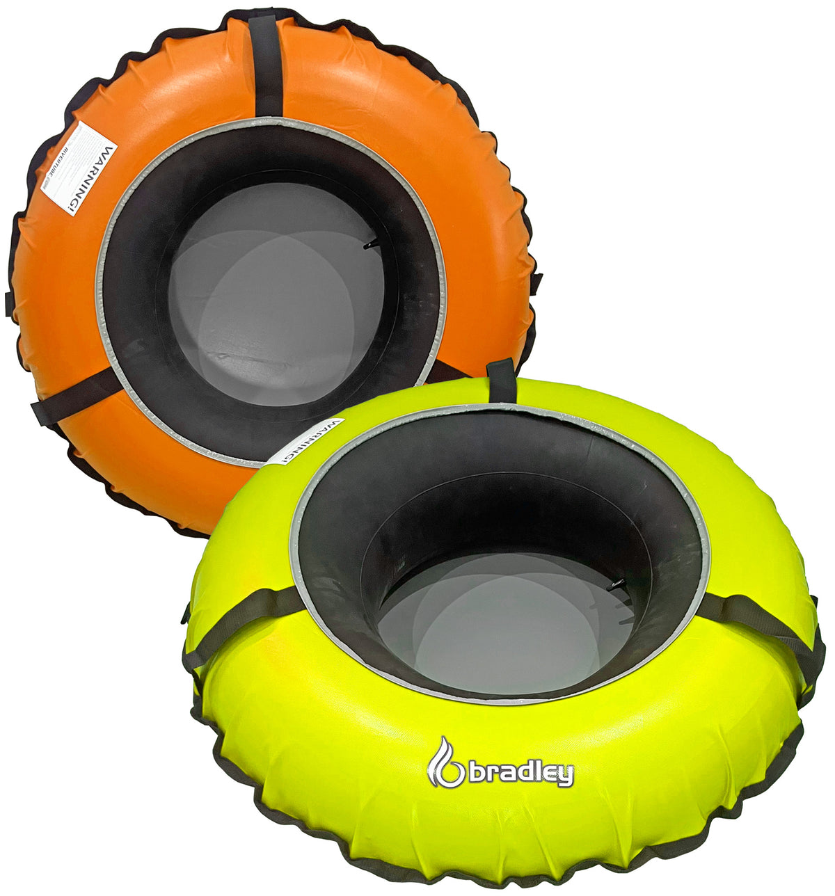 Pack of two Bradley heavy duty tubes for floating the river; Whitewater water tube; Rubber inner tube with cover for river floating; Linking tandem river tubes; river raft tube