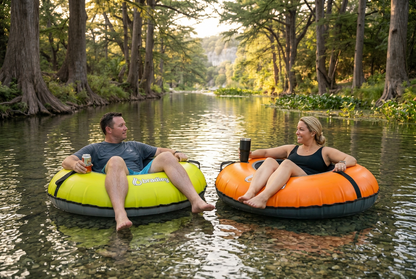 Pack of two Bradley heavy duty tubes for floating the river; Whitewater water tube; Rubber inner tube with cover for river floating; Linking tandem river tubes; river raft tube