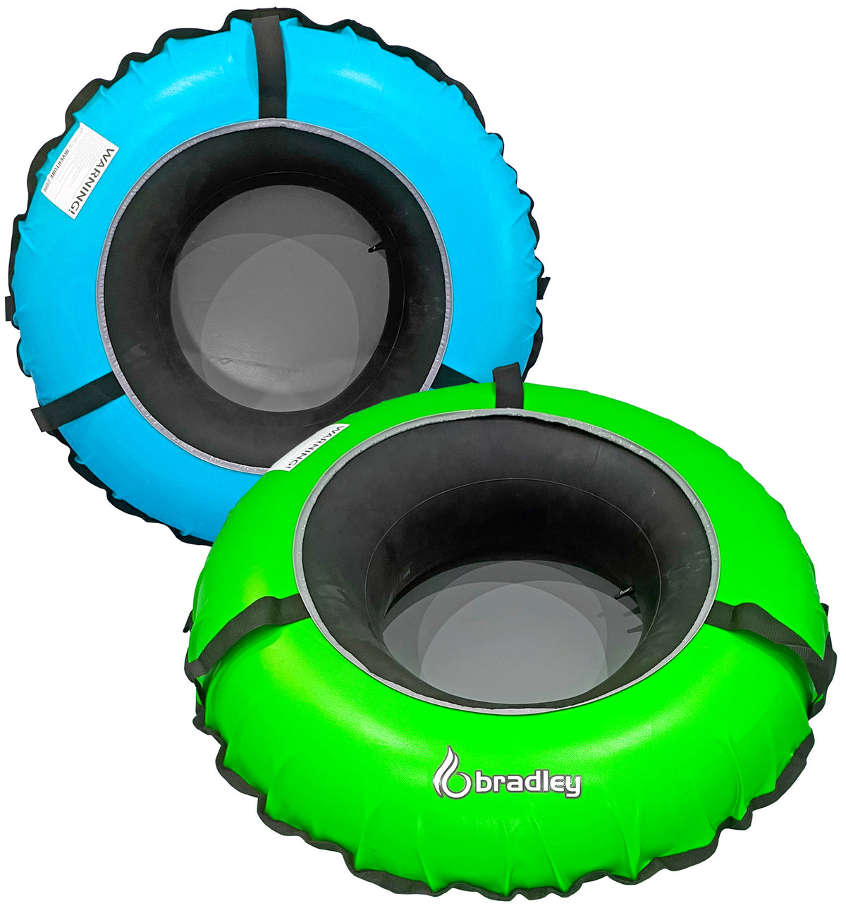Pack of two Bradley heavy duty tubes for floating the river; Whitewater water tube; Rubber inner tube with cover for river floating; Linking tandem river tubes; river raft tube