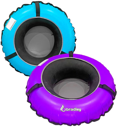 Pack of two Bradley heavy duty tubes for floating the river; Whitewater water tube; Rubber inner tube with cover for river floating; Linking tandem river tubes; river raft tube