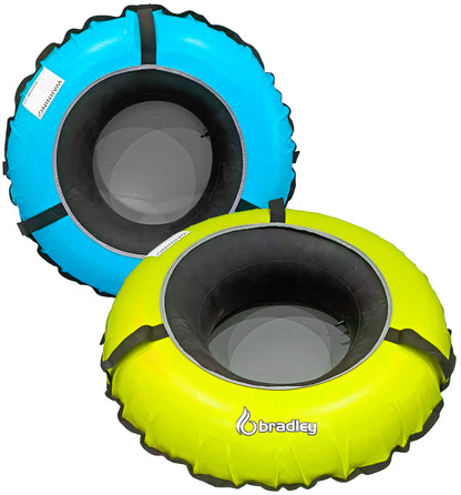Pack of two Bradley heavy duty tubes for floating the river; Whitewater water tube; Rubber inner tube with cover for river floating; Linking tandem river tubes; river raft tube