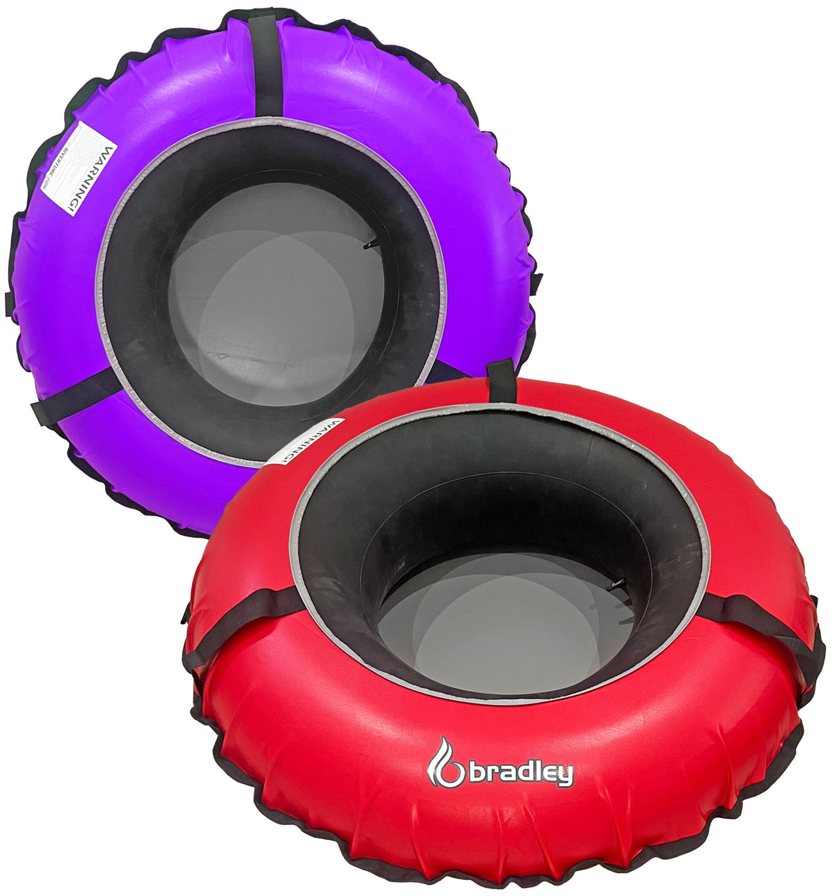 Pack of two Bradley heavy duty tubes for floating the river; Whitewater water tube; Rubber inner tube with cover for river floating; Linking tandem river tubes; river raft tube