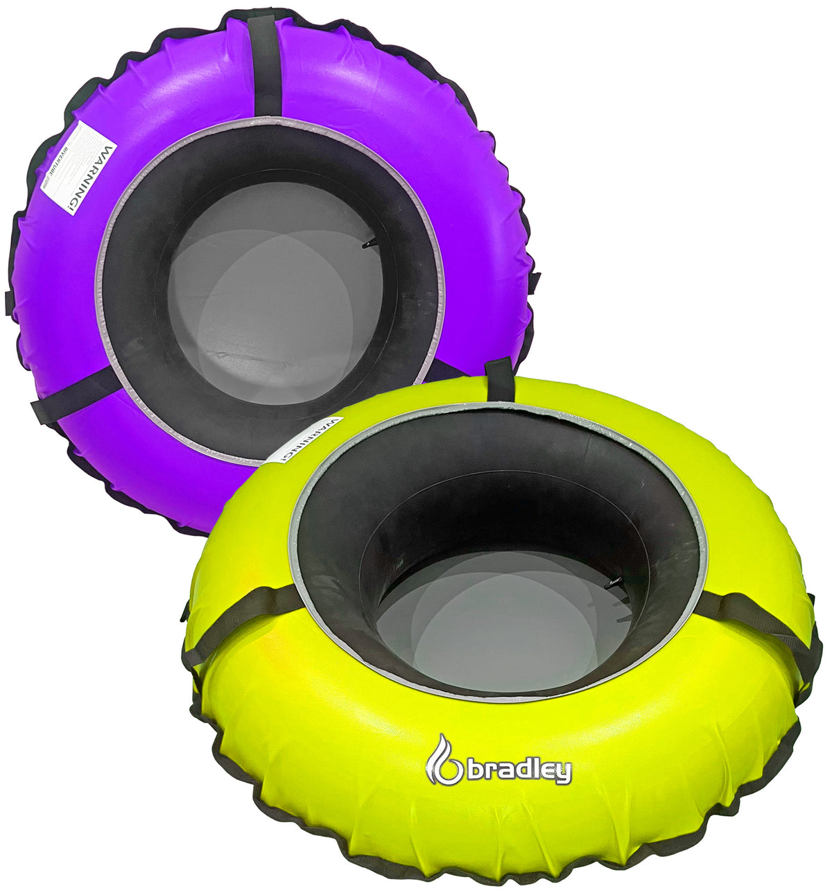 Pack of two Bradley heavy duty tubes for floating the river; Whitewater water tube; Rubber inner tube with cover for river floating; Linking tandem river tubes; river raft tube