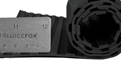 Sluice Box Rubber V Matting; Gold Sluice mat for fine Gold Recovery Set; Gold Prospecting Supplies; precut trimmable Size Selection, Black/Green Color, Mini Rib/Micro Rib Pattern