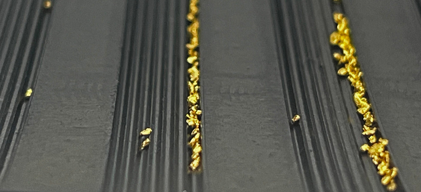 Sluice Box Rubber V Matting; Gold Sluice mat for fine Gold Recovery Set; Gold Prospecting Supplies; precut trimmable Size Selection, Black/Green Color, Mini Rib/Micro Rib Pattern