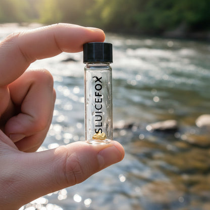 Compact Gold Prospecting Kit with 12" Pocket Sluice Box – Includes Miner’s Moss, Gold Trap Mat, Classifier Pan, Vials, and Tote Backpack