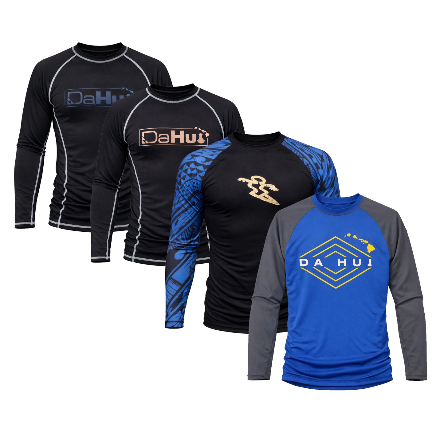 Men’s Da Hui Long Sleeve Rash Guard – UPF 50+ Sun Protection Surf & Swim Shirt, Compression Fit Quick-Dry Performance Top for Water Sports