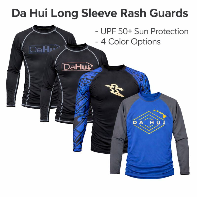 Men’s Da Hui Long Sleeve Rash Guard – UPF 50+ Sun Protection Surf & Swim Shirt, Compression Fit Quick-Dry Performance Top for Water Sports