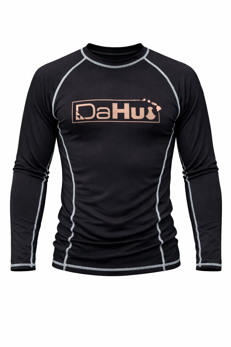 Men’s Da Hui Long Sleeve Rash Guard – UPF 50+ Sun Protection Surf & Swim Shirt, Compression Fit Quick-Dry Performance Top for Water Sports