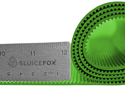 Sluice Box Rubber V Matting; Gold Sluice mat for fine Gold Recovery Set; Gold Prospecting Supplies; precut trimmable Size Selection, Black/Green Color, Mini Rib/Micro Rib Pattern