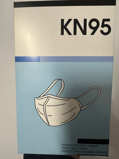 50PCS KN95 White Face Masks Non-Medical (Expired)