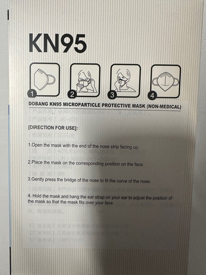 50PCS KN95 White Face Masks Non-Medical (Expired)