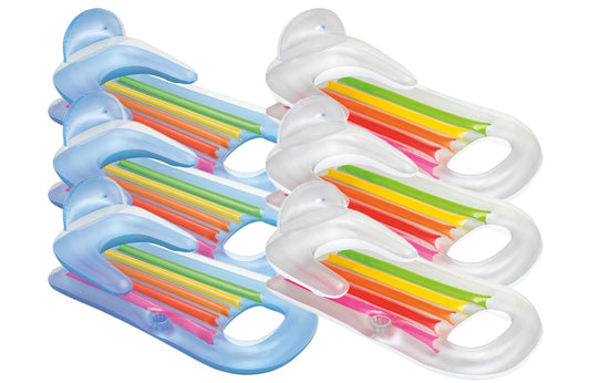 Intex King Kool Lounge Floating Swimming Pool Lounger with Cupholder (6 Pack)