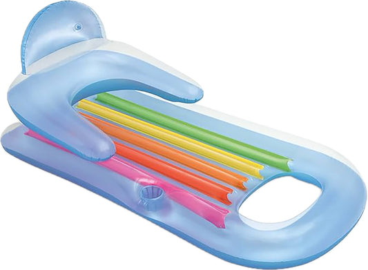 Intex King Kool Lounge Floating Swimming Pool Lounger with Headrest & Cupholder