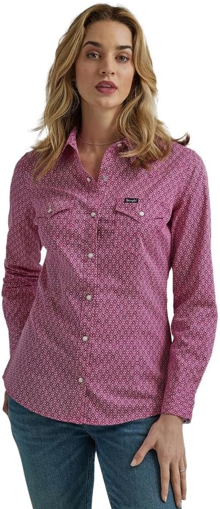 Wrangler Womens Purple Dress Shirt S